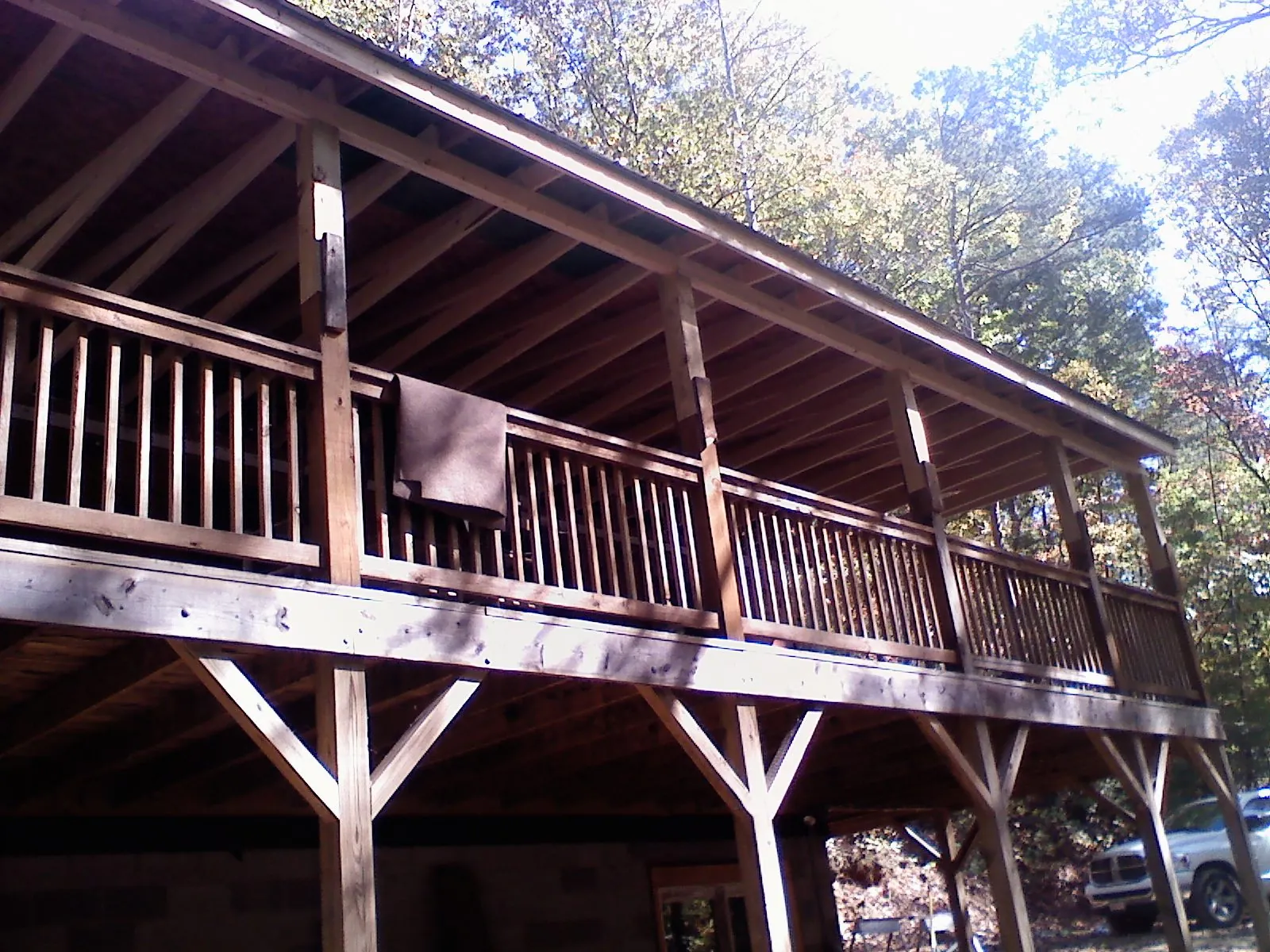 Timber framing under a new elevated porch and deck — Roof Leak Repair in Ft Mitchell by Roofing Brothers
